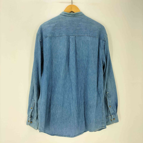 ランズエンド LANDS END 90-00S バンドカラー L/S デニム シャツ メンズ import:M